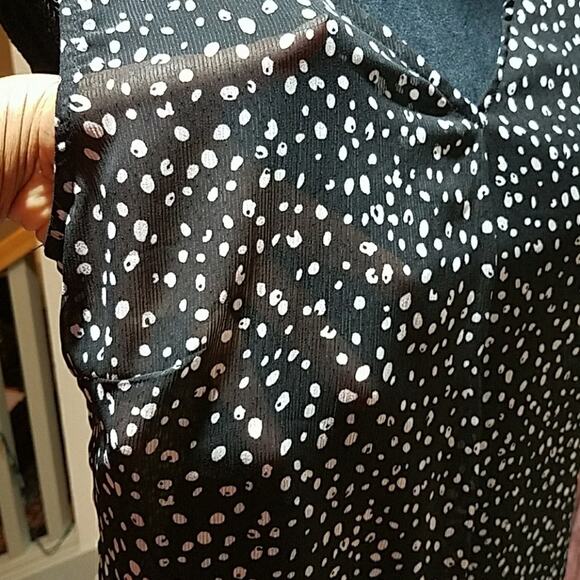 Remy Black and white sheer polka dot top Medium - Picture 4 of 6